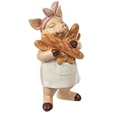 Hobby Lobby Farm Animal Kitchen Figurines, Farmyard Friends, Home Kitchen Coffee Bar Office Decor (Pig Holding Bread)