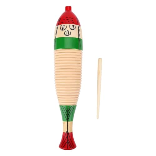 Wood Guiro Musical - Instrumento De Percusión De, Música De Mano De Madera | Raspador Agitador Educativo Con Forma De, Dispositivo Acústico De Aprendizaje Para El Desarrollo De La