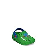 Skechers Boy's Foamies Zaggle - Heat Swell Clog, Green/Blue, 4 Big Kid