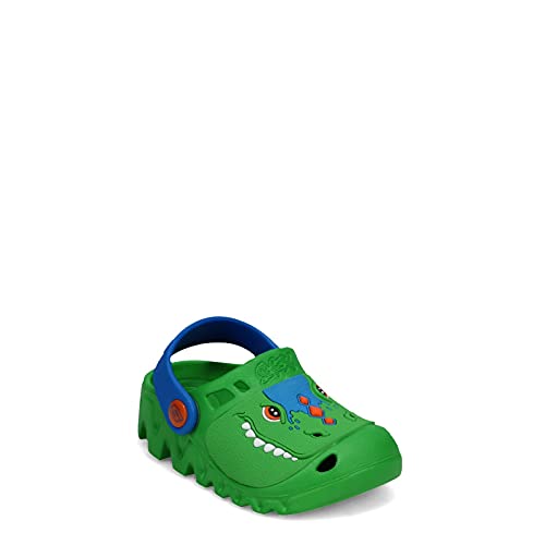 Skechers Boy's Foamies Zaggle - Heat Swell Clog, Green/Blue, 4 Big Kid