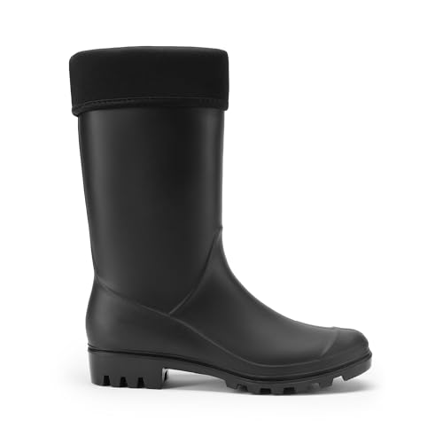Bottes de pluie femmes avec doublure moelleuse chaude col - 5