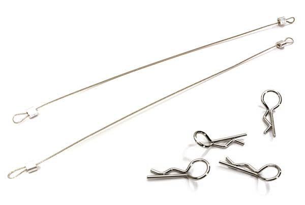 Integy RC Secured Body Clip (4) with 160mm Retainer Link for 1/10 Stampede & Rustler