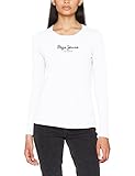 Cuello redondo Pepe Jeans New Virginia Ls, Camiseta Para Mujer, Blanco (White), XX-Small
