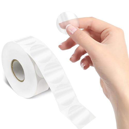 1000 PCS Etiquetas Adhesivas Transparentes Redondas, Sello de Sobre Autoadhesivo, Puntos de Etiquetas en Círculo con Línea de Perforación para Sobres, Cajas y Empaque de Regalos (3.8 cm de Diámetro)