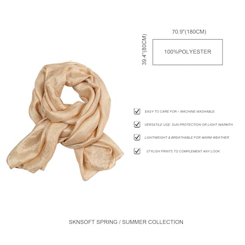 Lightweight Solid Printed Plaid Fashion Scarf for Women for Spring and Summer2