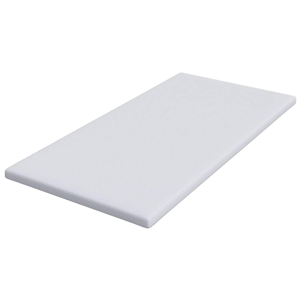 Cubrecolchón blanco 90 x 200 cm, tejido jacquard de lujo, espuma viscoelástica de alta densidad para comodidad y apoyo, ideal para dormitorio y ropa de cama