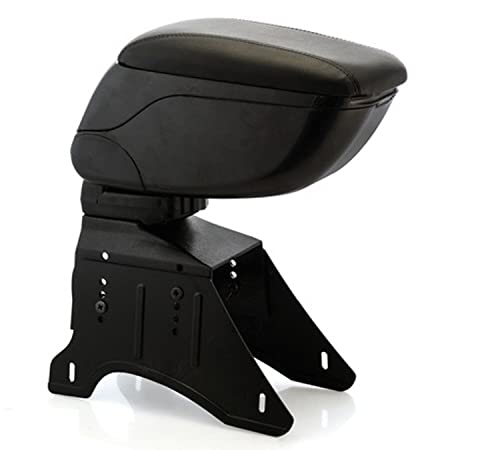 ⭐Colore: Nero tessuto nero flexzon Bracciolo Nero Auto Centrale Console Similpelle Poggiabraccio Imbottito Grande Vano Portaoggetti All\'Interno