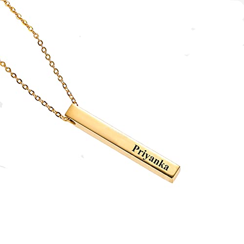 Image of Priyanka Cursive Gold & Silver Name Pendant Necklace, Best Jewelry Gift for Girls.