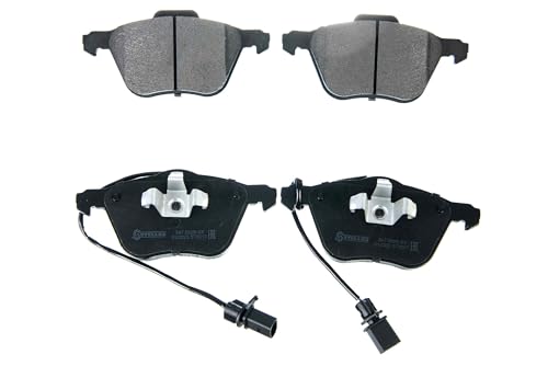 STELLOX 847 002B-SX Bremsbelagsatz, Scheibenbremse (4 Stücke) – ECE-R90 Zertifizierung – mit Verschleißwarnkontakt – mit Anti-Quietsch-Platte – Für PKW und Nutzfahrzeugen, Schwarz