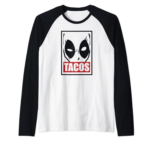 T-shirt Deadpool manches raglan brique avec imprimé graphique exclusif Tacos Sketch