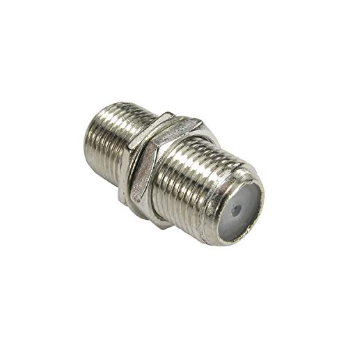 Ex-Pro F Type Connector Female to Female Coupler, RG6 Coaxial Cable Extension Adapter Joiner Gender Changer, Nickel