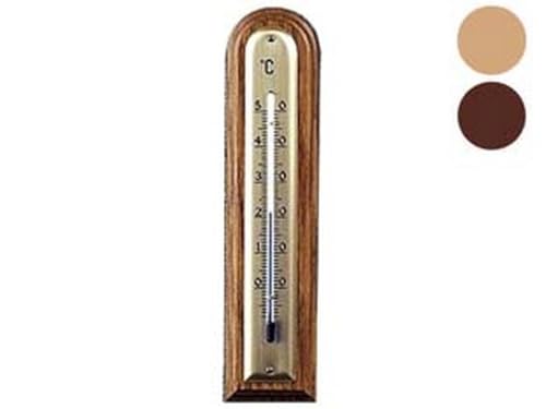 1PEZZO TERMOMETRO LEGNO NOCE ARROTONDATO - scuro - mm.183x43