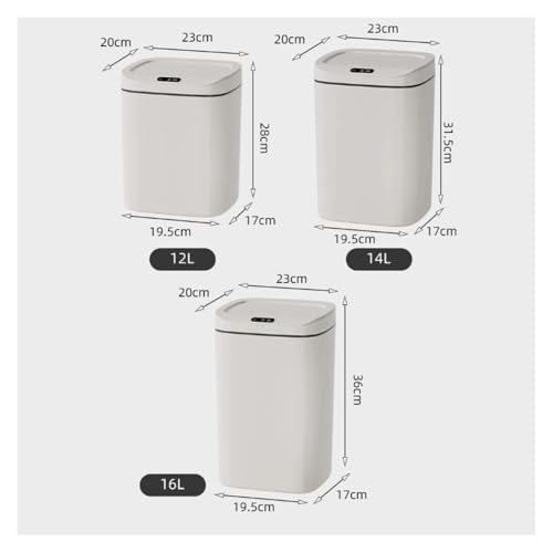Poubelle grande taille 16L avec couvercle pour salon cuisine et maison - 2