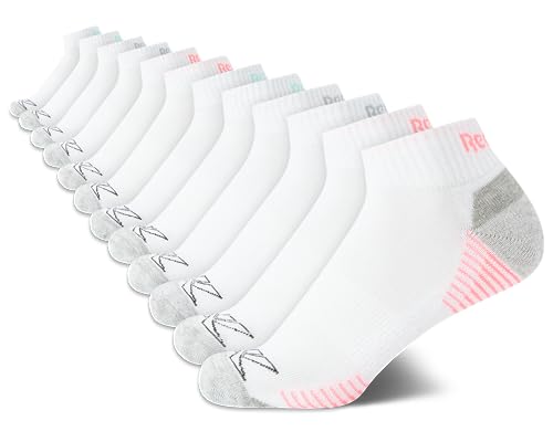 Image of Reebok Womens Quarter Socks 12 Pack Moisture Wicking Athletic Socks
