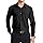 Enlision Chemise Noire pour Homme Extensible sans Repassage à Manches Longues Coupe Classique pour Affaires Bureau Formel funérailles avec Boutons et Poche L