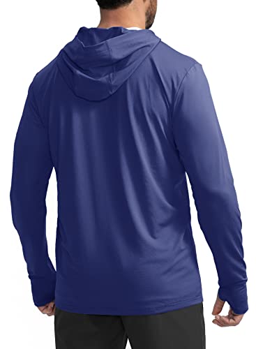 Image of Men's UPF 50+ Light Jacket Full Zip Sun Protection Hoodie Long Sleeve Sun Shirts for Men Hiking Fishing Zip Pockets