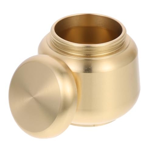 MAGICLULU Urne Funéraire en Cuivre Ronde Petite, Boîte à Cendres Miniature pour Animaux de Compagnie, Pot à Cendres Étanche, Urne Commémorative Solide pour Intérieur et Extérieur, Rangement