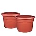 Produktbild 3X Blumentopf Ø 45 cm Farbe Terrakotta Kunststoff Pflanztopf Containertopf Übertopf Pflanzkübel rund 45 x 32 cm
