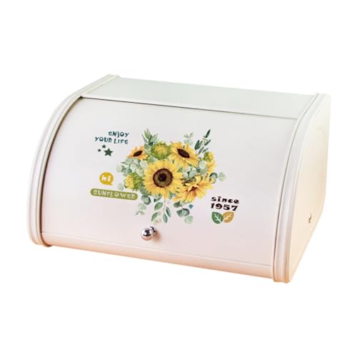 Folpus Portapane in Rotolo Contenitore portaoggetti da Cucina Portapane in Ferro Portapane, Girasole