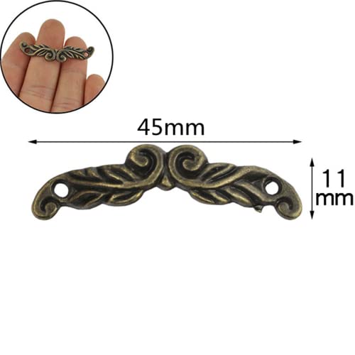dophee 10Pcs Antique Brass Decorative Pull Handle for Mini Jewelry Box Drawer Cabinet Chest Decoration Arch Shape 1.77" x 0.39"- Small - Image 6