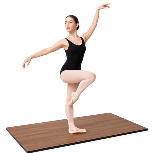 Marley Dance Floor Reversible Premium 2-in-1 Vinyl & Rubber Mat for Ballet Contemporary & Fitness 5mm Thick Dark Wood Finish Includes Zippered Carry Bag Home & Studio