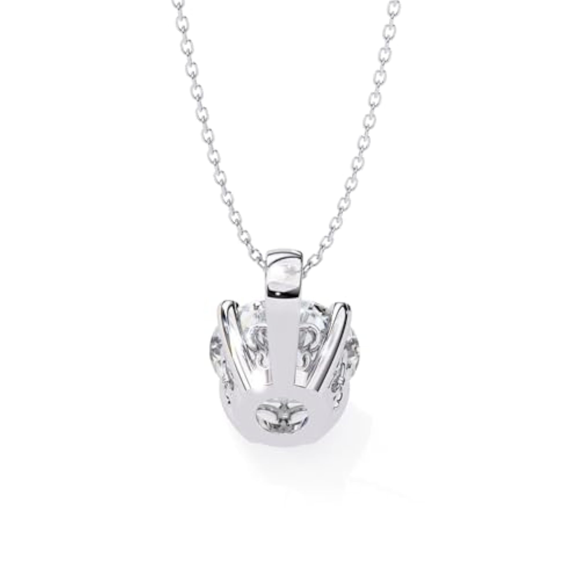 925 Silver Sparkling Zirconia Pendant, Rhodium Plated