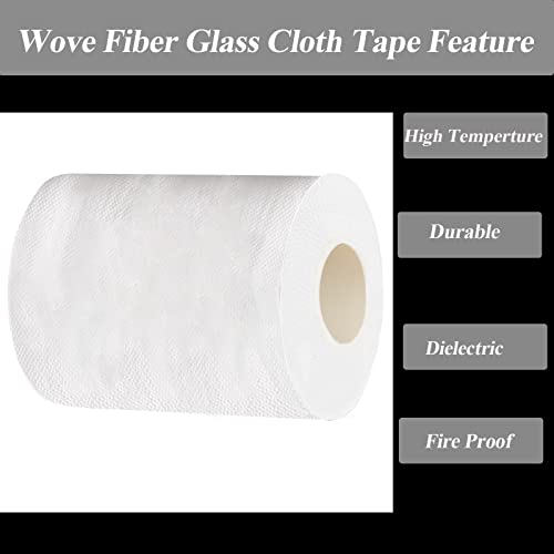 Image of GIEHOUGRIO Fiberglass Cloth Tape, 5.9 inch x 33Yds Heavy Glass Fiber Mesh Joint Tape Heat-Resistance and Insulation, Repair, Reinforcement (15cm x 30m)