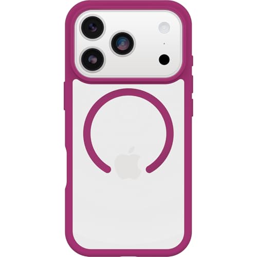 Image of OtterBox React Series MagSafe Case for iPhone 17 Pro, Shockproof, Drop Proof, Ultra-Slim, Protective Thin Case, Tested to Military Standard, Clear /Pink