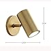 Single Head Brass Wall Sconce with 80° Rotation - Modern Minimalist Bedside Reading Lamp with E27 Socket for Hallway and Bedroom