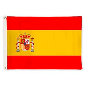 Vlaggen van aricona – vlag van Spanje met wapen inclusief 2 metalen ogen, weerbestendig – spaanse nationale vlag 90 x…