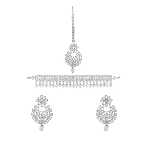Image of Rubans Choker Necklace Set Kundan Traditional Stylish Jewellery Gift for Women & Girls