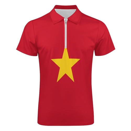 Polo homme drapeau vietnamien vêtement sport grande taille respirant rouge
