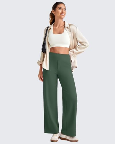 Image of G4Free EverGoing Wide Leg Ankle Pants for Petite Women with Pockets Stretch
