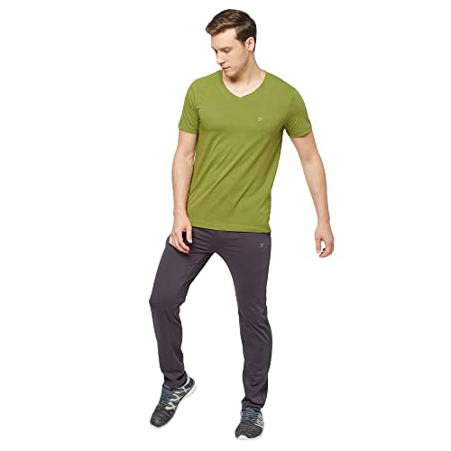 Image of sporto Anthra Melange Modern Slim Fit Track Pants for Men with Zippered Pockets