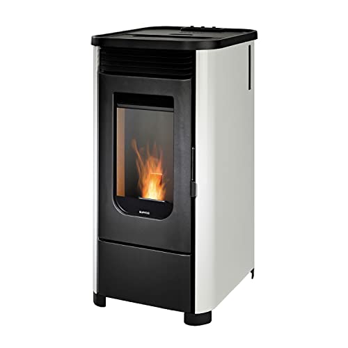 Supra LENI 7 ACCESS CONTROL BLANC - Poêle à granulés 7 kW, 19 kg, réservoir 32 h autonomie, jusqu'à 140 m², compacte, 51 x 59 x 99, blanc