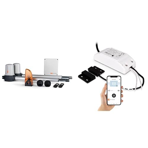 SCS Sentinel, Module récepteur connecté pour motorisation WifiGate + Motorisation À Vérins Pour Portail Battant 2 Télécommandes Longue Portée, Feu...