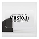 Gicohi Custom Semiclear Plastic Business Cards, Semitransparent PVC Business Cards with Custom Printing, Waterproof Calling Cards with QR Code, Translucent ID Cards for Business (100)