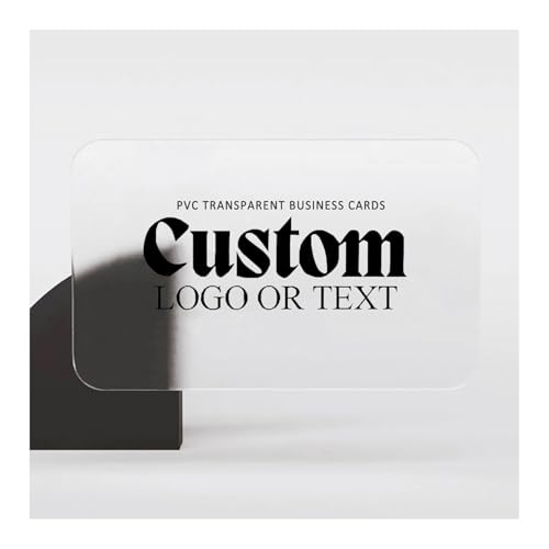 Custom Semiclear Plastic Business Cards, Semitransparent PVC Business Cards with Custom Printing, Waterproof Calling Cards with QR Code, Translucent ID Cards for Business (100)