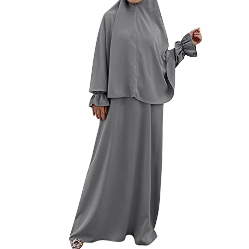 Robe de prière musulmane abaya jilbabs deux pièces ample pour éviter la chaleur
