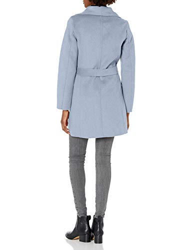 Tahari Women's Wool Wrap Coat With Tie Belt, Pale Blue, Medium #TOP1