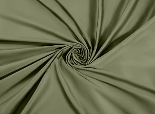 Image of Satin Bedsheet for Queen Size Bed, 400 TC Bedsheet with 2 Pillow Covers - (Queen 90 inch x 100 inch, Olive Green)
