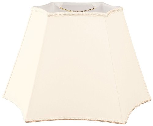 Royal Designs Rectangle Curved Inverted Corner Designer Lamp Shade, Eggshell, (9 x 5.5) x (16 x 11) x 11