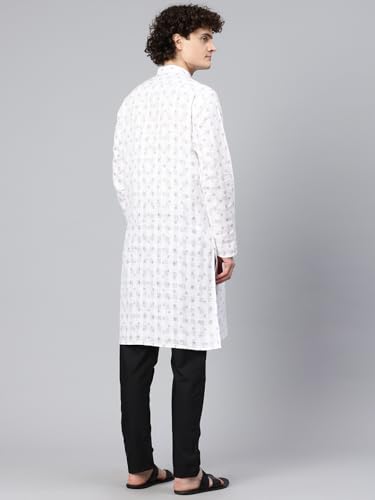 Image of Majestic Man Men's Cotton Regular Fit Ethnic Motifs Printed Long Kurta