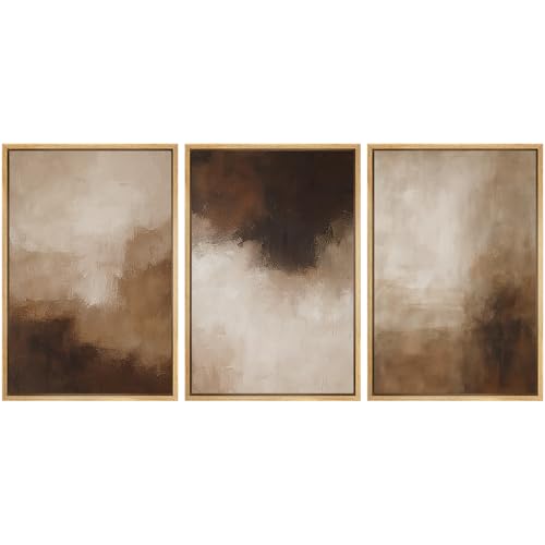SIGNWIN Framed Canvas Print Wall Art Set Warm Neutral Abstract