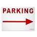 Red 24" x 18" Parking Directional Left OR Right Arrow Sign with Metal Stake