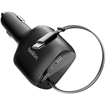 Belkin USB C Car Charger 75W w/ 30in USB C Retractable Charger, Compatible with iPhone 17 & 16 Series, Galaxy S26 Series, AirPods, Tablet, MacBook, Chromebook