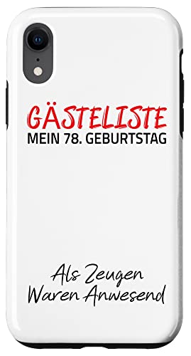 Carcasa para iPhone XR Gästeliste Mein 78. Geburtstag Libro de visitas Firma