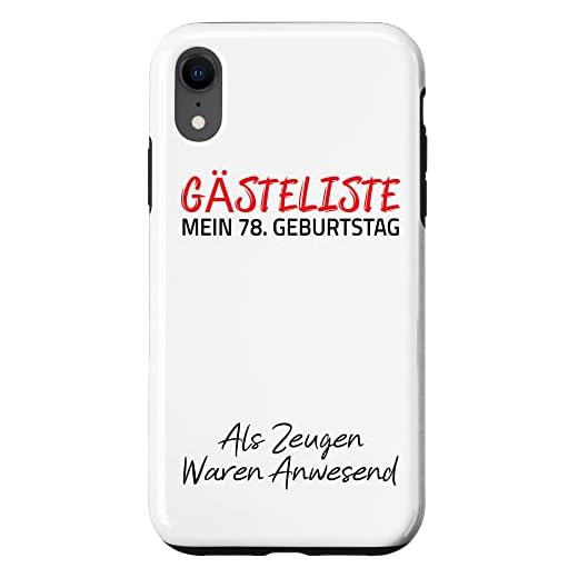 Carcasa para iPhone XR Gästeliste Mein 78. Geburtstag Libro de visitas Firma
