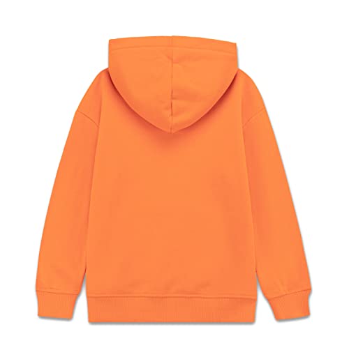 Kids Basic Sweatshirts soft brushed fleece Pullover Hoodie classic for Boys and Girls(3-12Years)(Orange, M)2