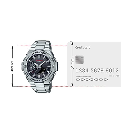 Casio Men Stainless Steel G-Shock AnalogDigital Black Dial Gst-B500D-1Adr (G1235), Band Color-Silver - Image 6